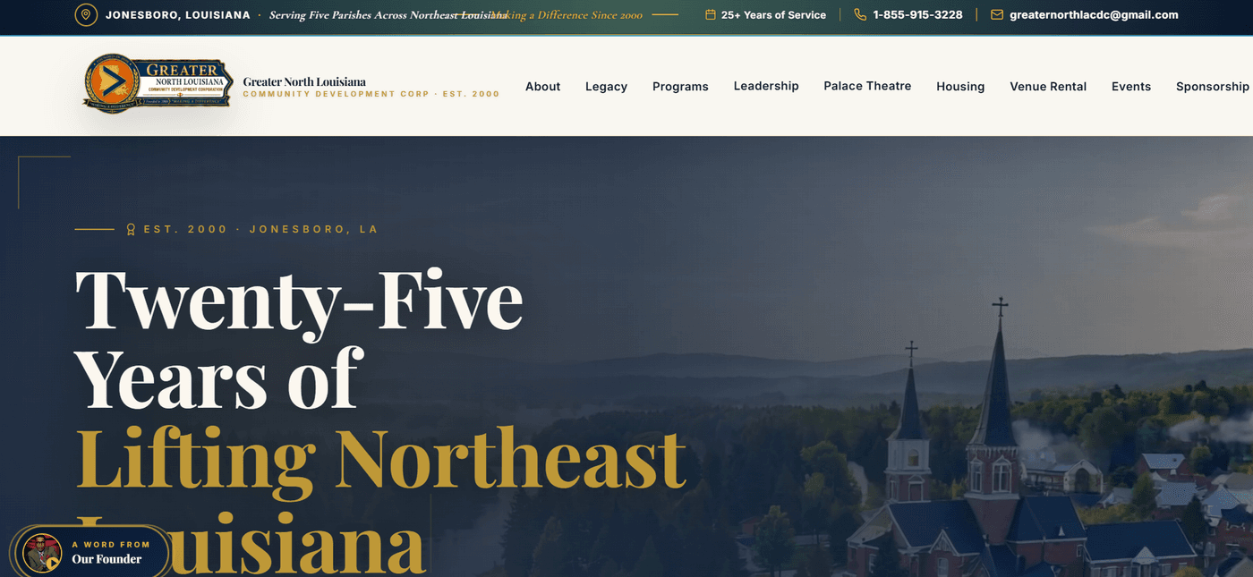Greater North Louisiana CDC website built by Energize Your Brand